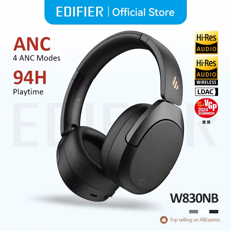 W830NB Wireless Headphones Bluetooth 5.4 Active Noise Cancelling Hi-Res Over-Ear Headset LDAC Foldable -45Db ANC 94H
