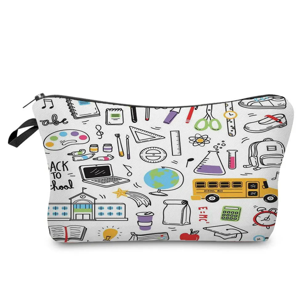 Natural Science Printed Pencil Bag School Student Mini Stationery Bag Outdoor Travel Child Portable Storage Bag Teacher Gift Bag