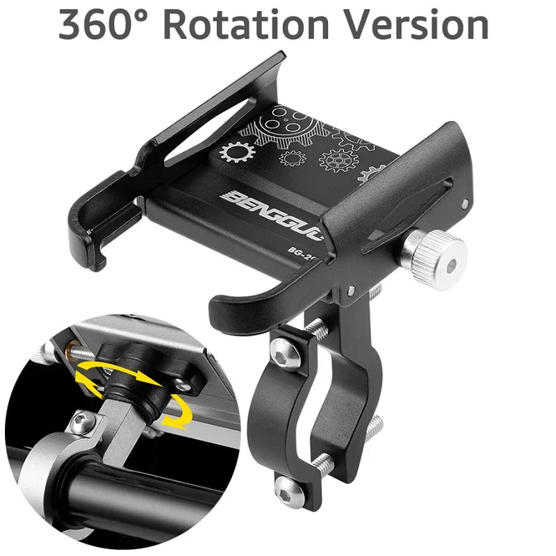 Ibudim Bike Phone Holder 360 Rotation Bicycle Phone Holder for 4.7-7.0 Inch Devices Motorcycle Handlebar Mobile Phone Stand