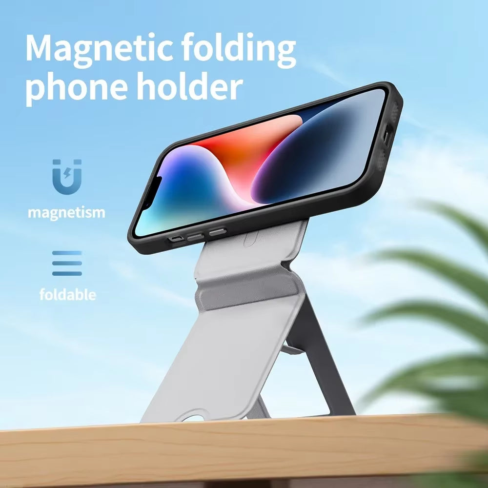 Phone Magnetic Stand Holder for Iphone 15 14 13 12 11 Pro Max plus Desktop Magnetic Phone Folding Stand Magsafe Holder for Apple