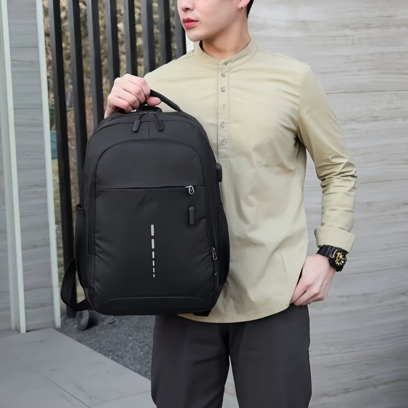 Premium Business Backpack - Spacious Laptop Bag with Reflective Security Strip Professional Commuter Backpack-Zwq