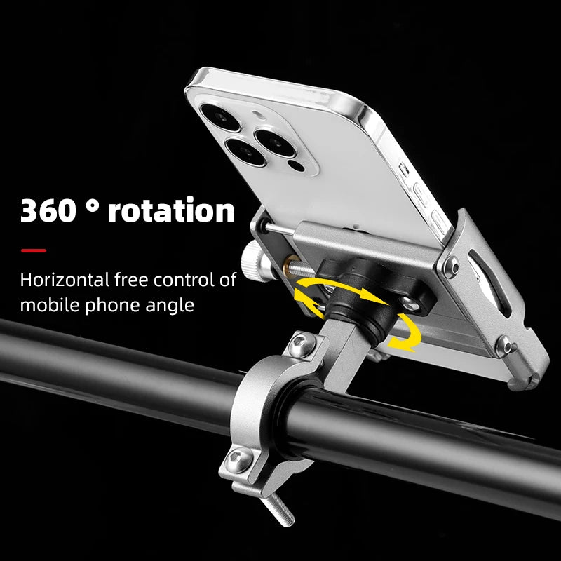 Ibudim Bike Phone Holder 360 Rotation Bicycle Phone Holder for 4.7-7.0 Inch Devices Motorcycle Handlebar Mobile Phone Stand
