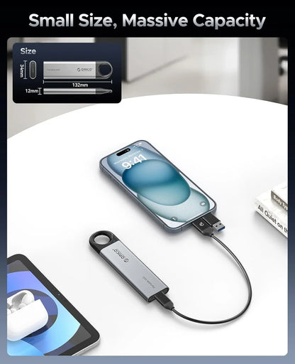 1TB External SSD up to 1050MB/S Hanging Hole Design Portable Solid State Drive Storage PSSD for Tablets Laptops C10
