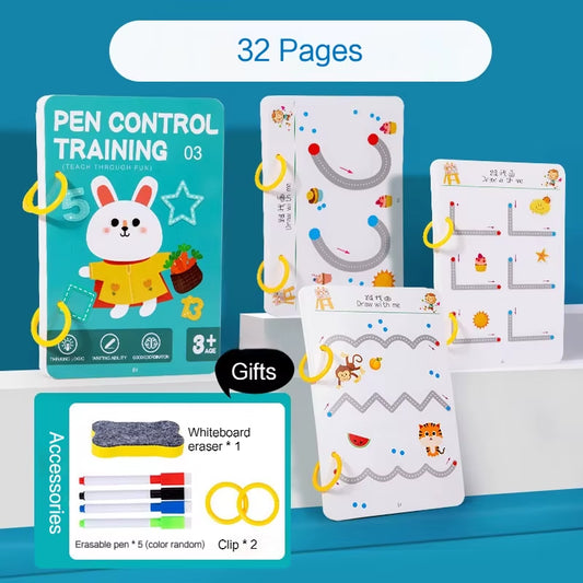 Magical Tracing Workbook Control Training Book Kids Reusable Magic Practice Copybook Children Drawing Education Books Stationery