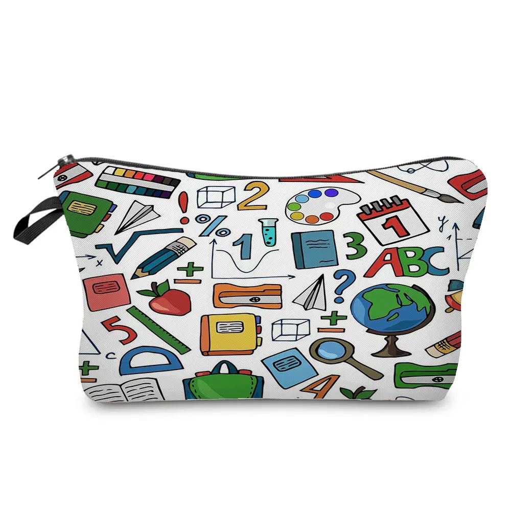 Natural Science Printed Pencil Bag School Student Mini Stationery Bag Outdoor Travel Child Portable Storage Bag Teacher Gift Bag