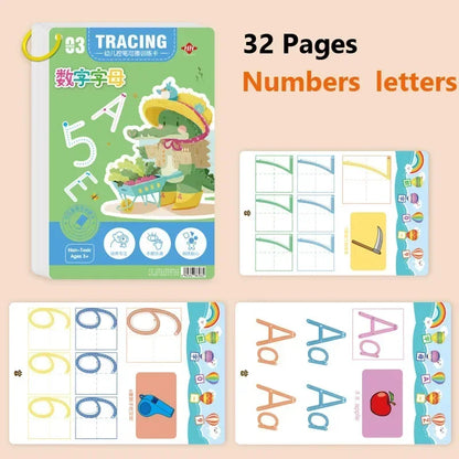 Magical Tracing Workbook Educational Montessori Books for Children Pen Control Training Reusable Calligraphy Copybook for Kids