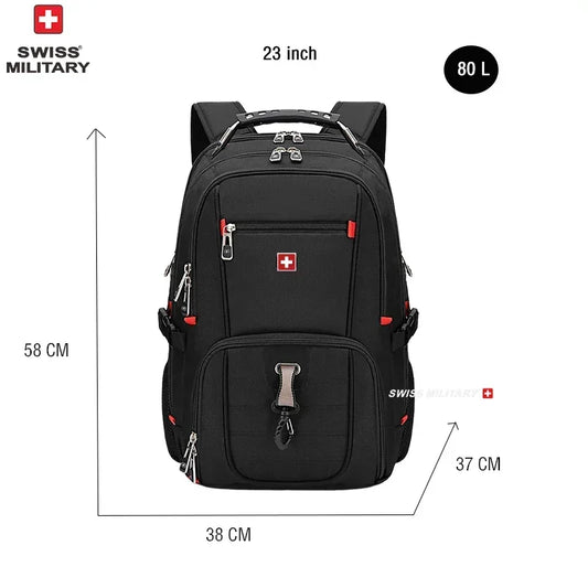 SWISS 17" Laptop Backpack Waterproof USB Charge Port Swiss-Style Multifunctional Rucksack Schoolbag Mochila Hiking Travel Bag