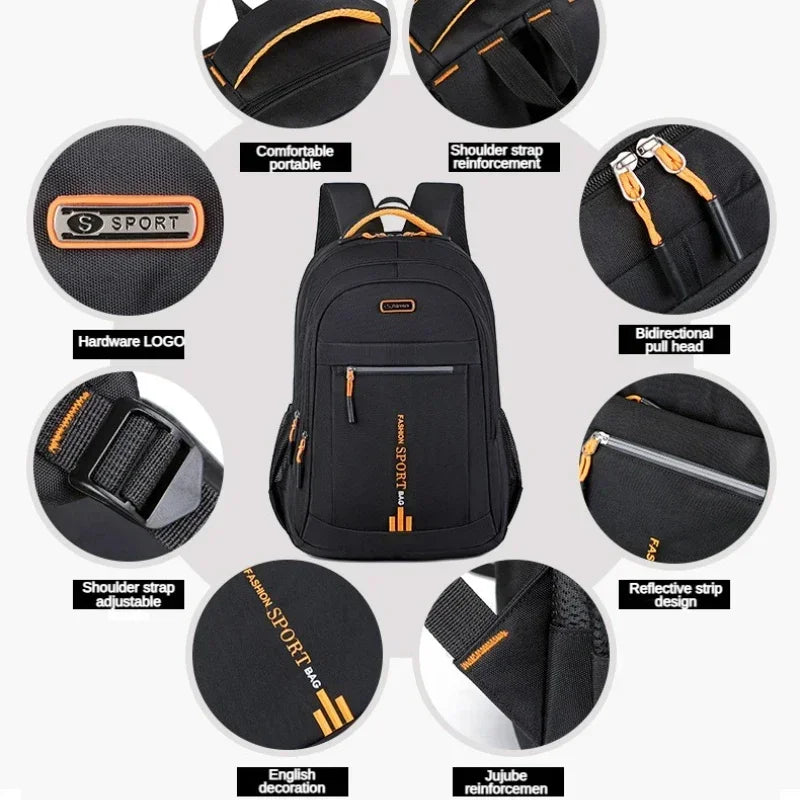 Men'S Backpacks Oxford Waterproof Rucksack Business Computer Bag Casual Travel Backpack Senior High School Student Schoolbag