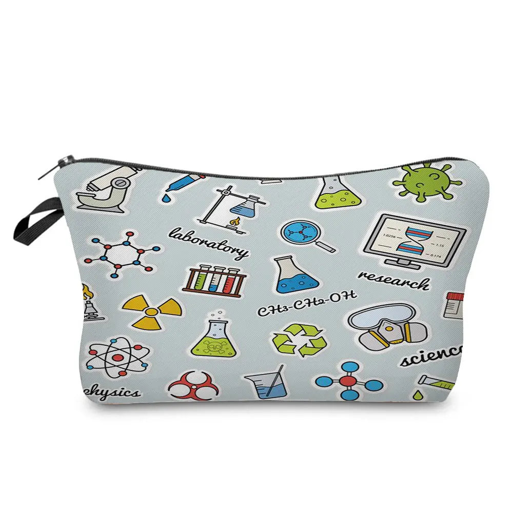 Natural Science Printed Pencil Bag School Student Mini Stationery Bag Outdoor Travel Child Portable Storage Bag Teacher Gift Bag
