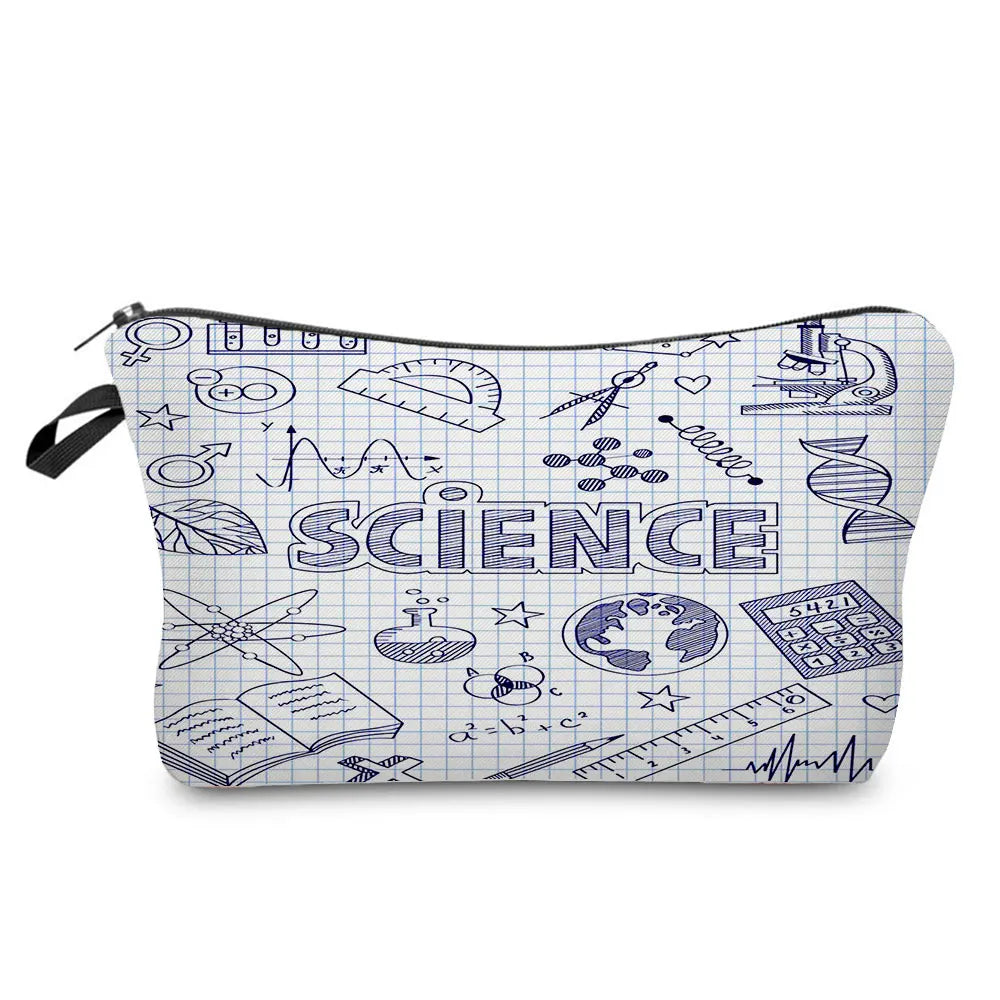 Natural Science Printed Pencil Bag School Student Mini Stationery Bag Outdoor Travel Child Portable Storage Bag Teacher Gift Bag