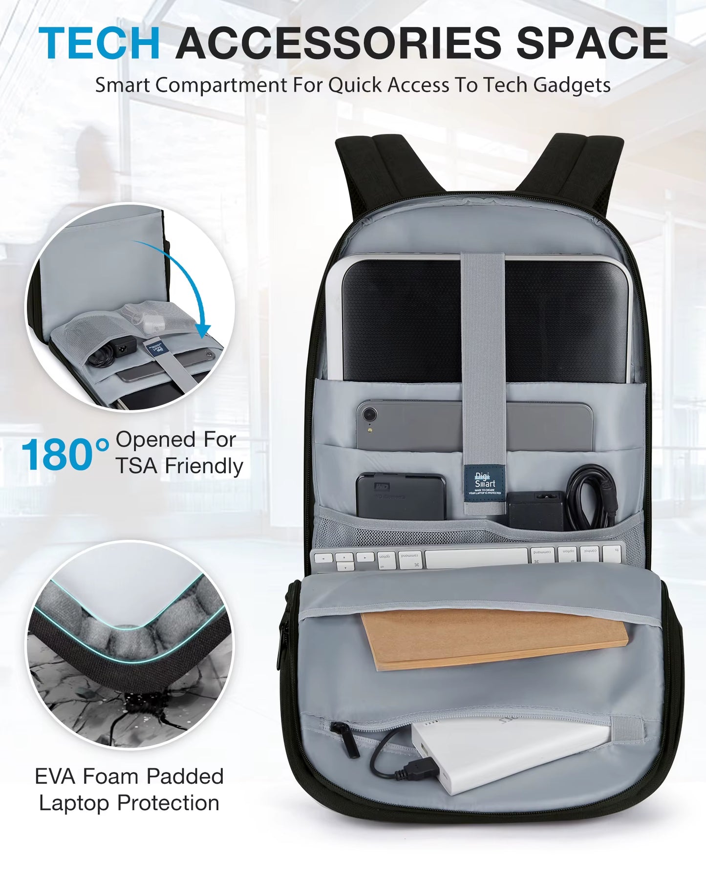 Men'S Backpack Anti-Theft Large Waterproof Women School Bags Travel Bussiness Laptop Backpacks with USB Charging Port