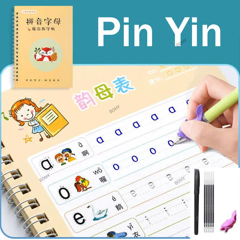 Reusable Children 3D Copybook for Calligraphy Numbers 0-10 Handwriting Copybooks Learning Math Writing Practice Book for Kids