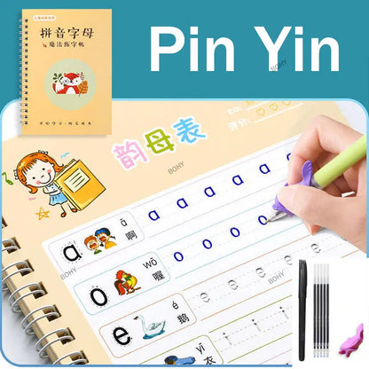 Reusable Children 3D Copybook for Calligraphy Numbers 0-10 Handwriting Copybooks Learning Math Writing Practice Book for Kids